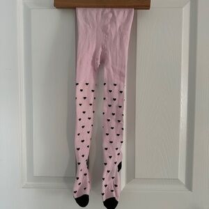 💗 Gymboree Girls Tights – 4T–5T (Pink with Black Hearts)